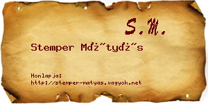 Stemper Mátyás névjegykártya