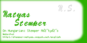 matyas stemper business card